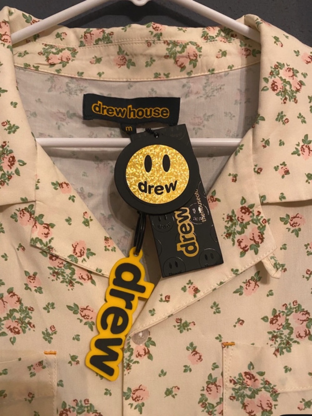 Drew House Men's Cream Floral Button-Up Shirt